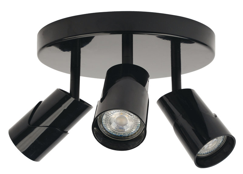ARIC 4473 - Plafonnier Kely P3 Gu10, Noir, Led 5W Cct 3000-4000K 500Lm 15000H Incl.