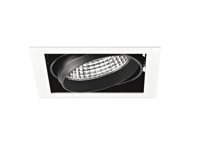 ARIC 50471 - Kit Quadra Mono -Downlight Orient. Blanc, Module Led 34W 4000K 40° 3400Lm Incl