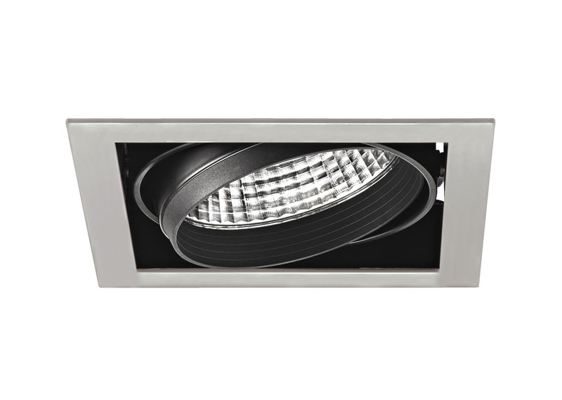 ARIC 50472 - Kit Quadra Mono -Downlight Orient. Gris, Module Led 26,6W 3000K 40° 3200Lm Incl