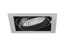 ARIC 50472 - Kit Quadra Mono -Downlight Orient. Gris, Module Led 26,6W 3000K 40° 3200Lm Incl