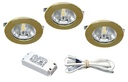 ARIC 50776 - Kit S1200 Led - Encastrés Dorés Avec Led G4 1,8W 3000K 150Lm, Driver Inclus