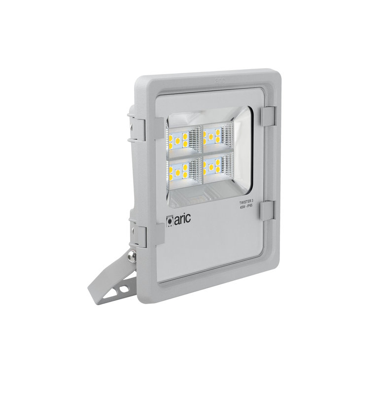 ARIC 50835 - Twister 3 - Proj. Ext. Ip65 Ik08, Gris, 90° Led Integ. 43W 3000K 5400Lm