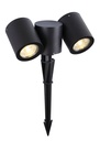 ARIC 50915 - Topaze - Proj. Ext. Ip54 Ik08 Piquet, 2 Têtes, Lpes Led 4,2W 3000K 500Lm Incl.