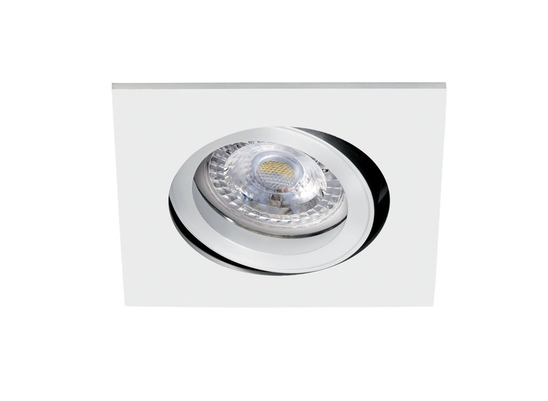 ARIC 51046 - Tipo C - Encastré Gu10 Carré, Orientable, Blanc, A/Ampoule Led 6,6W 3000K 680Lm Incl