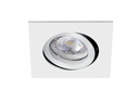 ARIC 51047 - Tipo C-Encastré Gu10, Carré, Orientable, Blanc, A/Ampoule Led 6,6W 4000K 680Lm Incl.