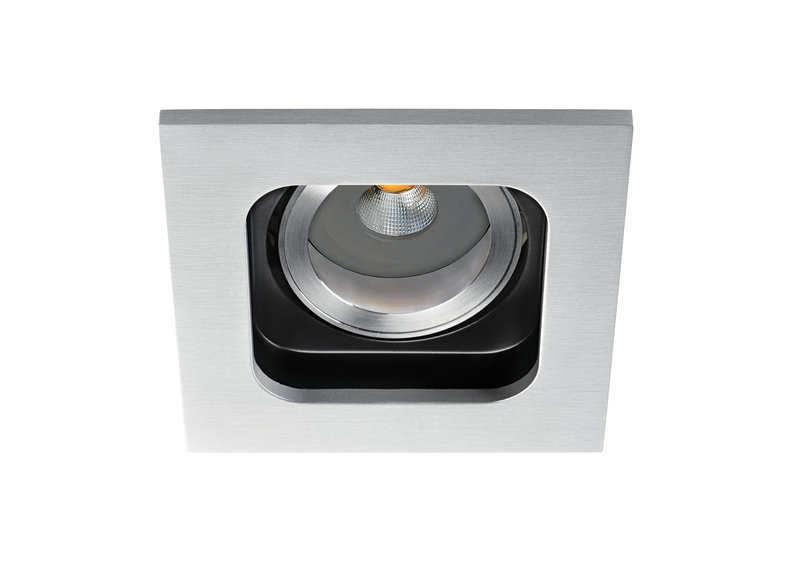 ARIC 51060 - Square 50 - Encastré Gu10, Carré, Orient., Alu, A/Ampoule Led 6W 3000K 470Lm Incl.