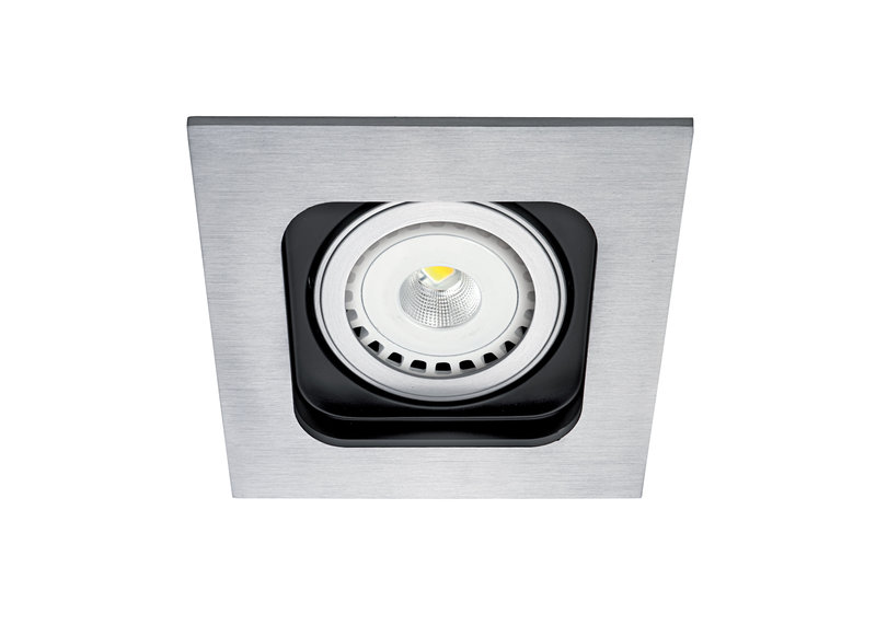 ARIC 51063 - Square 50 - Encastré Gu10, Carré, Orient., Alu, A/Ampoule Led 6,6W 4000K 680Lm Incl.