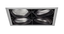 ARIC 51184 - Kit Quadra Quatro -Downlight Orient. Gris, 4 Mod. Led 26,6W 3000K 40° 3200Lm