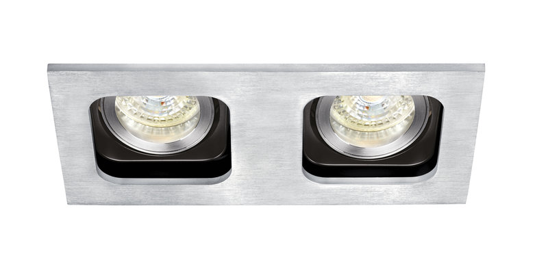 ARIC 51188 - Square 100-230 - Encastré Gu10, Orient./Basc., Alu, A/Ampoule Led 2X6,6W 3000K 680Lm