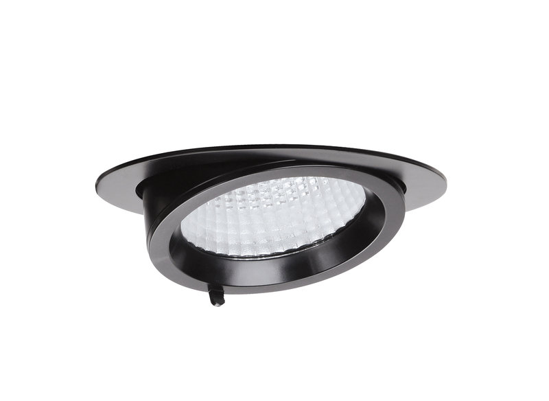 ARIC 51256 - Randy 4 - Downlight Rond, Orientable, Noir, 70°, Led Intég 41W 3000K 4000Lm
