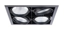 ARIC 51278 - Kit Quadra Quatro -Downlight Orient. Noir, 4 Mod. Led 34W 4000K 40° 3400Lm Incl