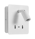 ARIC 51529 - Lizeo - Liseuse Led 3000K 40000H Avec Éclairage D'Ambiance Et Prise Usb-C, Blanc