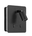 ARIC 51530 - Lizeo - Liseuse Led 3000K 40000H, Avec Éclairage D'Ambiance Et Prise Usb-C, Noir