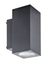 ARIC 51546 - Axo Led Carre -Appl. Mur Ext. Ip65 Ik07, Graphite, Led 2X10W 60° 3000K 2X750Lm