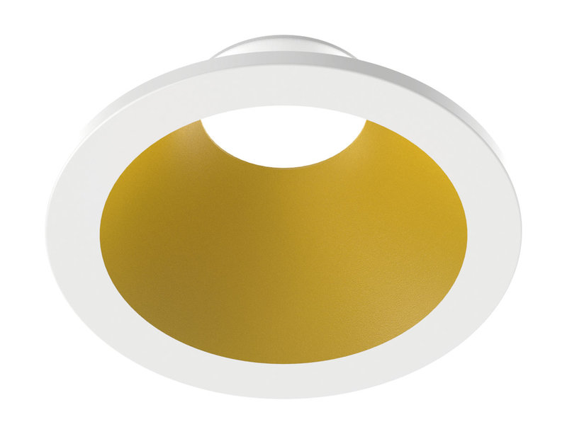 ARIC 51846 - Collerette Métal Aimantée Pour Encastré Ef4, Ronde, Couleur : Blanc/Doré