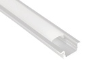 ARIC 55154 - Profilé Aluminium Encastré Pe1 Pour Ruban Led - 2M - Blanc