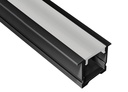ARIC 55157 - Profilé Aluminium Encastré Pe2 Pour Ruban Led - 2M - Noir