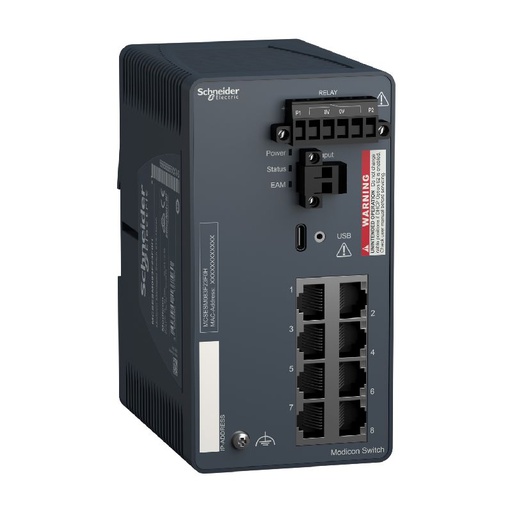 [SCHMCSESM083F23F0H] Modicon Switch administré - 8 ports cuivre - durci MCSESM083F23F0H