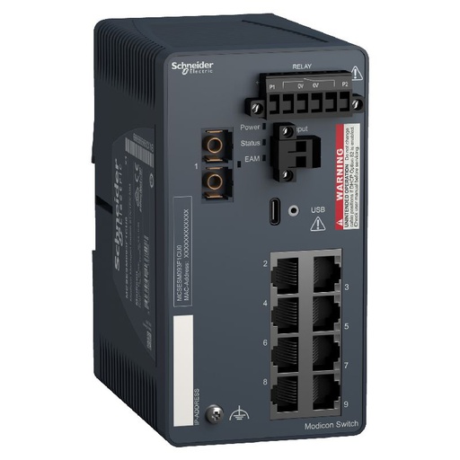 [SCHMCSESM093F1CU0] Modicon Switch administré - 8 ports cuivre &amp; 1 por MCSESM093F1CU0