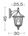ARIC 3035 - Monaco - Appl. Mur Ext. (Haut) Ip43 Ik02, Vert, E27 100W Max., Ampoule Non Incl.