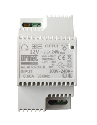 [URMAL12/2DIN] Alim 12Vcc/2A Regulee 3 Modules Urmet AL12/2DIN