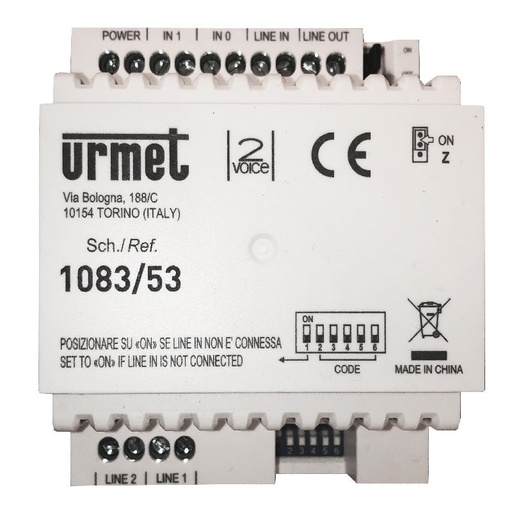 [URM1083/53] Interface 2P 2C 2Voice 4Din Urmet 1083/53