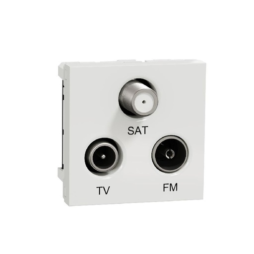 [SCHNU345018] Unica - prise TV + FM + SAT - 2 mod - Blanc - méca NU345018
