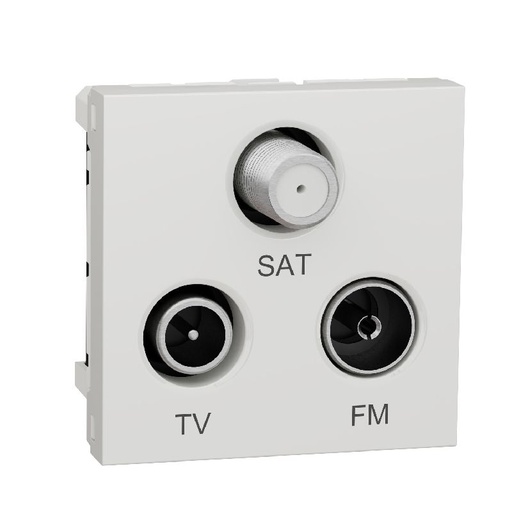 [SCHNU345020] Unica - prise TV + FM + SAT - 2 mod - Blanc antimi NU345020