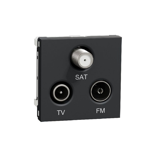 [SCHNU345054] Unica - prise TV + FM + SAT - 2 mod - Anthracite - NU345054