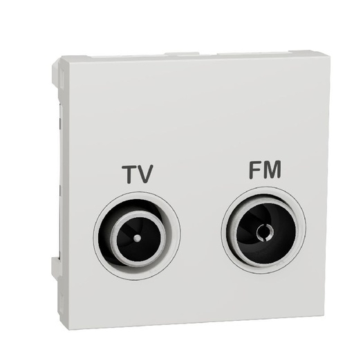 [SCHNU345118] Unica - prise TV + FM - individuel - 2 mod - Blanc NU345118