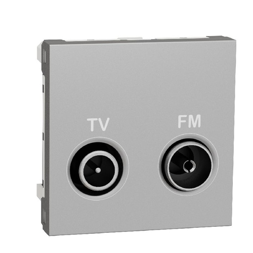 [SCHNU345130] Unica - prise TV + FM - individuel - 2 mod - Alu - NU345130