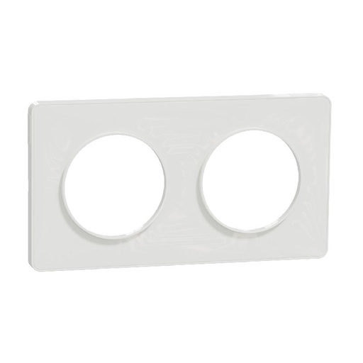 [SCHS520804] Odace Touch, plaque Blanc 2 postes horiz. ou vert. S520804