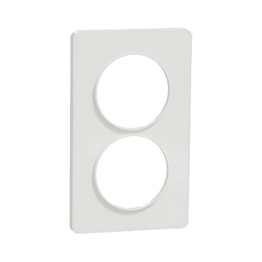 [SCHS520814] Odace Touch, plaque Blanc 2 postes verticaux 57mm S520814