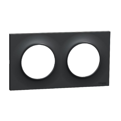 [SCHS540704] Odace Styl, plaque Anthracite 2 postes horiz./vert S540704