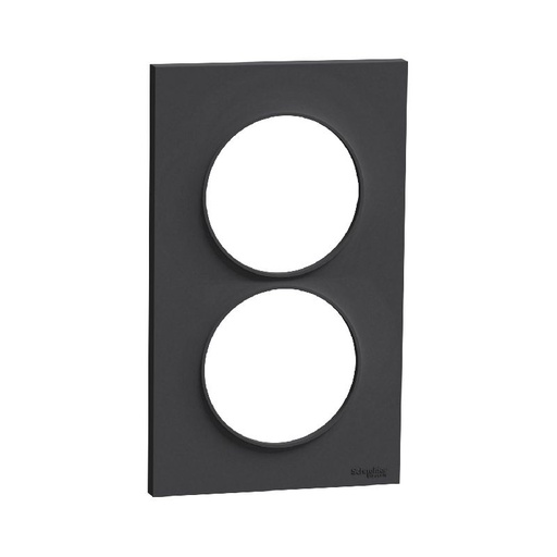 [SCHS540714] Odace Styl, plaque Anthracite 2 postes verticaux e S540714