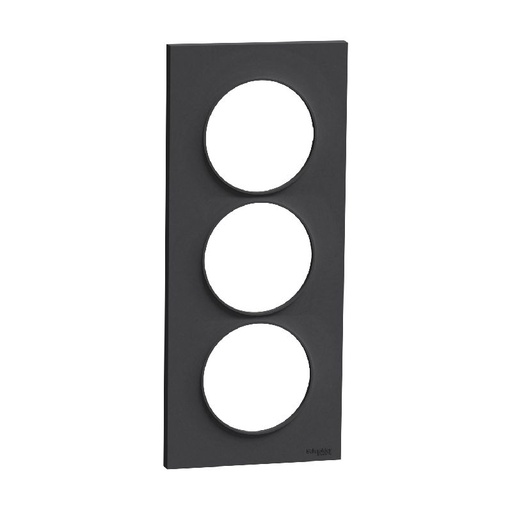 [SCHS540716] Odace Styl, plaque Anthracite 3 postes verticaux e S540716