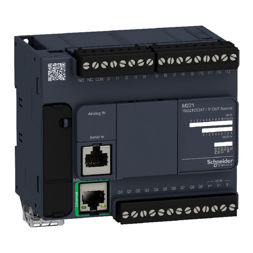 [SCHTM221CE24T] Modicon M221, contrôleur 24E/S PNP, port Ethernet+ TM221CE24T