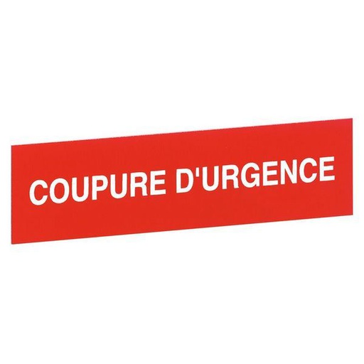 [LEG038094] Etiquette 125X125 Coupure D'Urgence legrand 038094