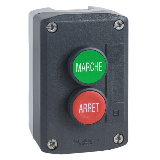 [SCHXALD224] Harmony boite - 2 boutons poussoirs Ø22 - vert /ro XALD224
