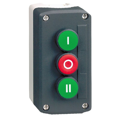 [SCHXALD339] Harmony boite - 3 boutons poussoirs Ø22 - vert /ro XALD339