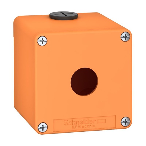 [SCHXAPO1501] Boite métal vide orange - M20 x2 - 1 trou 22 mm - XAPO1501